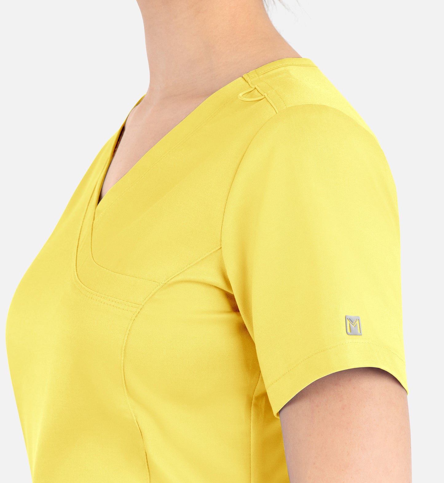 Matrix 3701 Women’s Curved Mock Wrap Top Sunshine