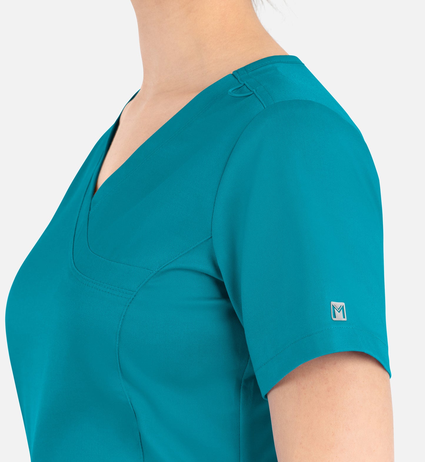 Matrix 3701 Women’s Curved Mock Wrap Top Teal