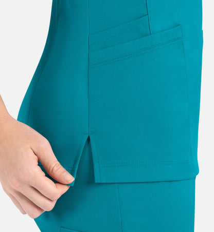 Matrix 3701 Women’s Curved Mock Wrap Top Teal