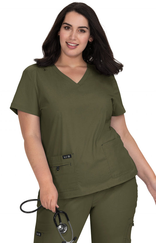 Basics 373 Becca Top Olive Green