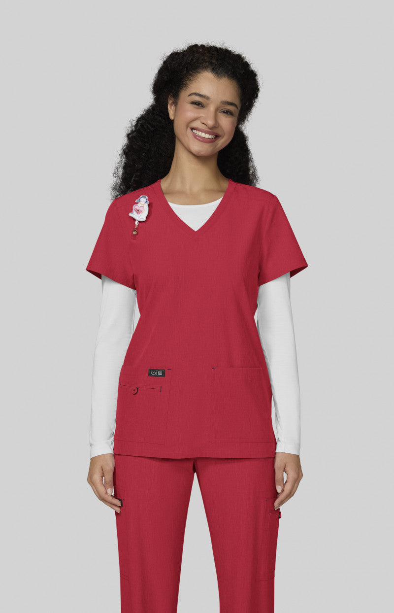 Basics 373 Becca Top Heather Candy Red