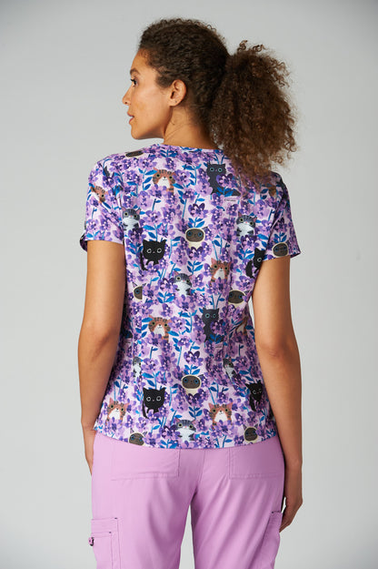 Koi Artist Series 384PRA Leslie Top Flora Kitty