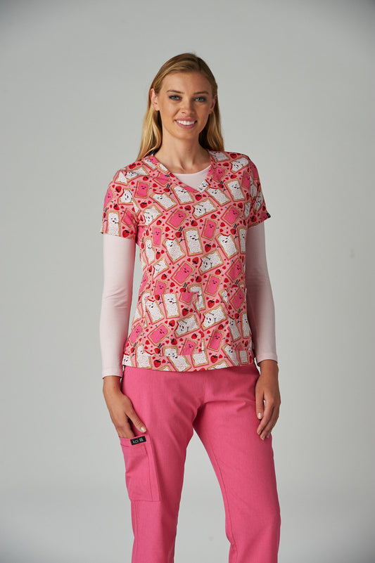 Koi Artist Series 384PRA Leslie Top I Love You From the Bottom of My Tart