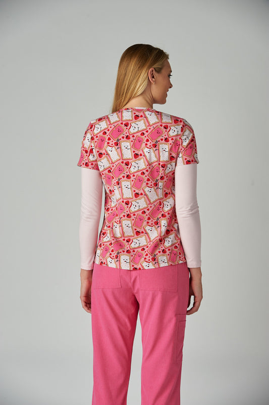 Koi Artist Series 384PRA Leslie Top I Love You From the Bottom of My Tart