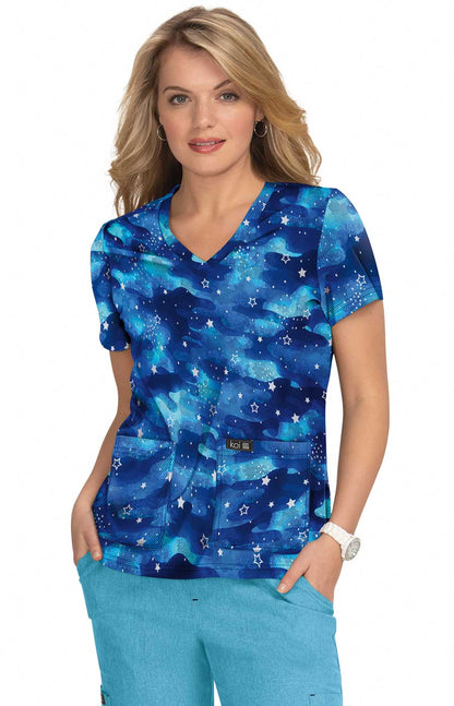 Basics 384PR Leslie Top Camo Starlette Electric Blue