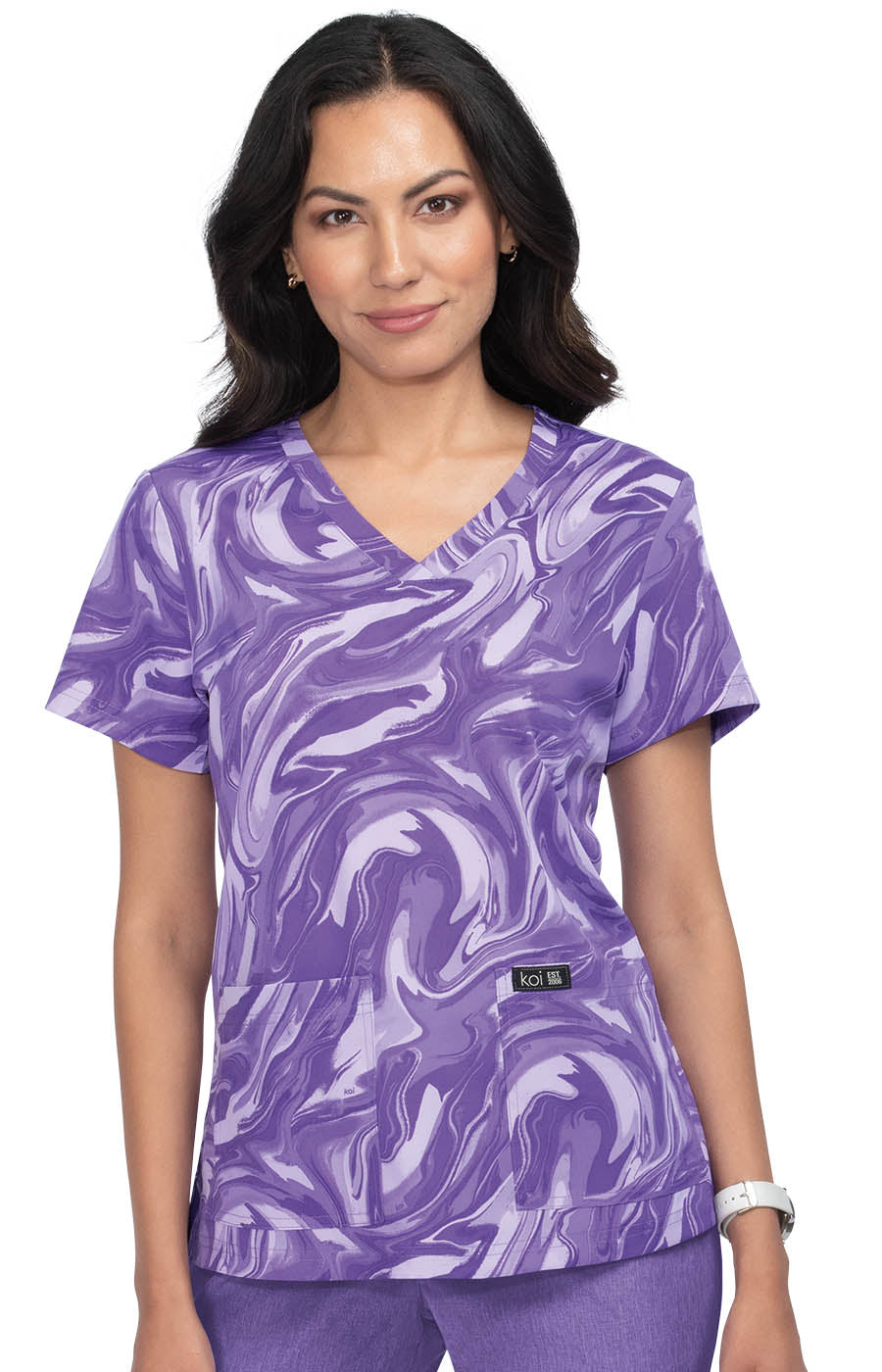 Basics 384PR Leslie Top Wisteria All Over Marble