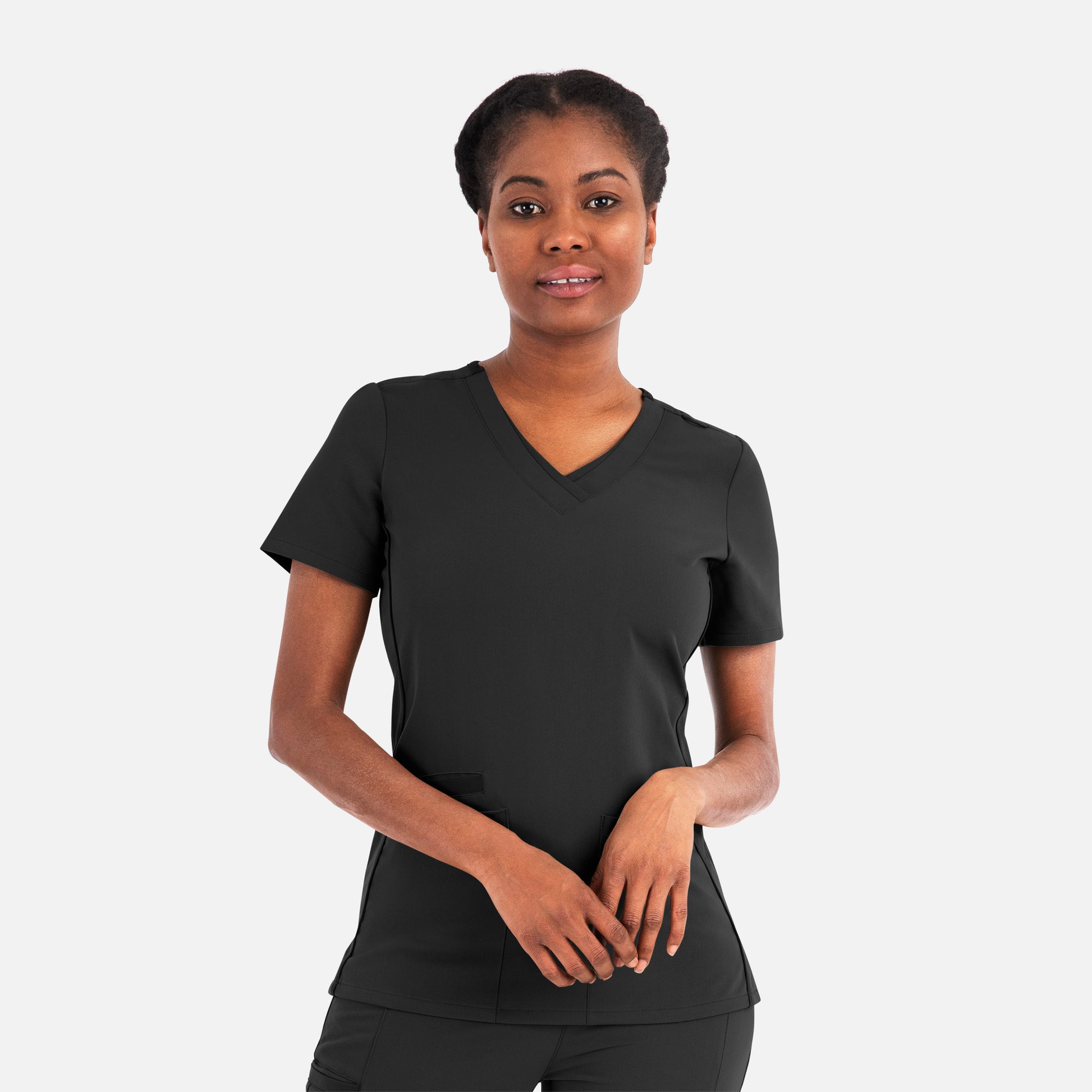 Matrix Pro 3901 Women’s Layered V-Neck Top Black