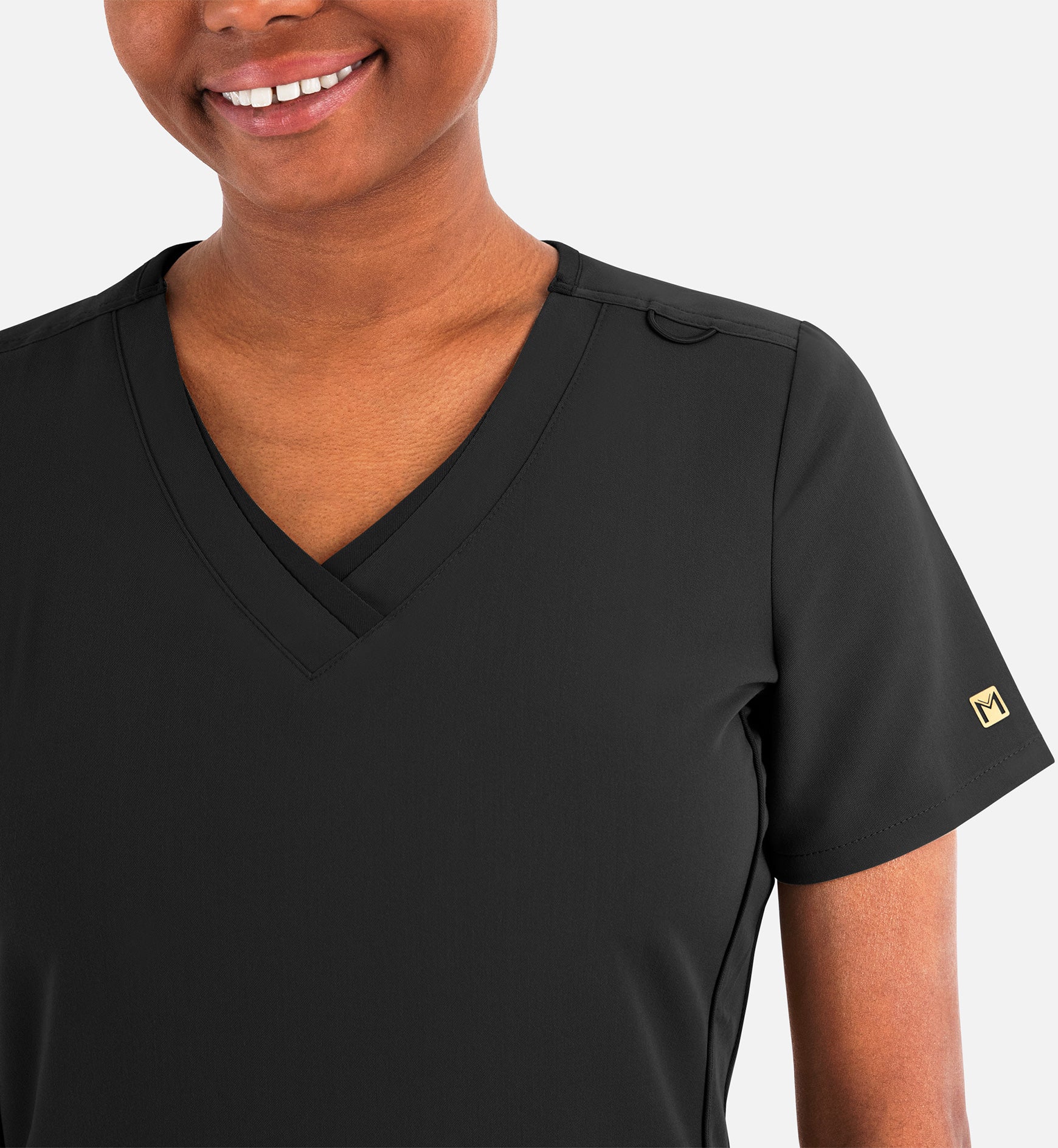 Matrix Pro 3901 Women’s Layered V-Neck Top Black