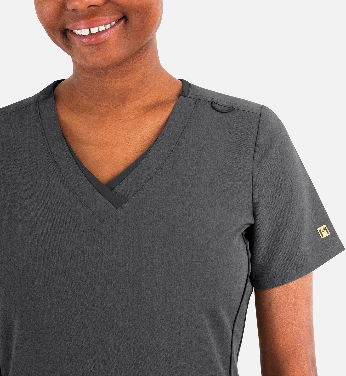 Matrix Pro 3901 Women’s Layered V-Neck Top Heather Grey