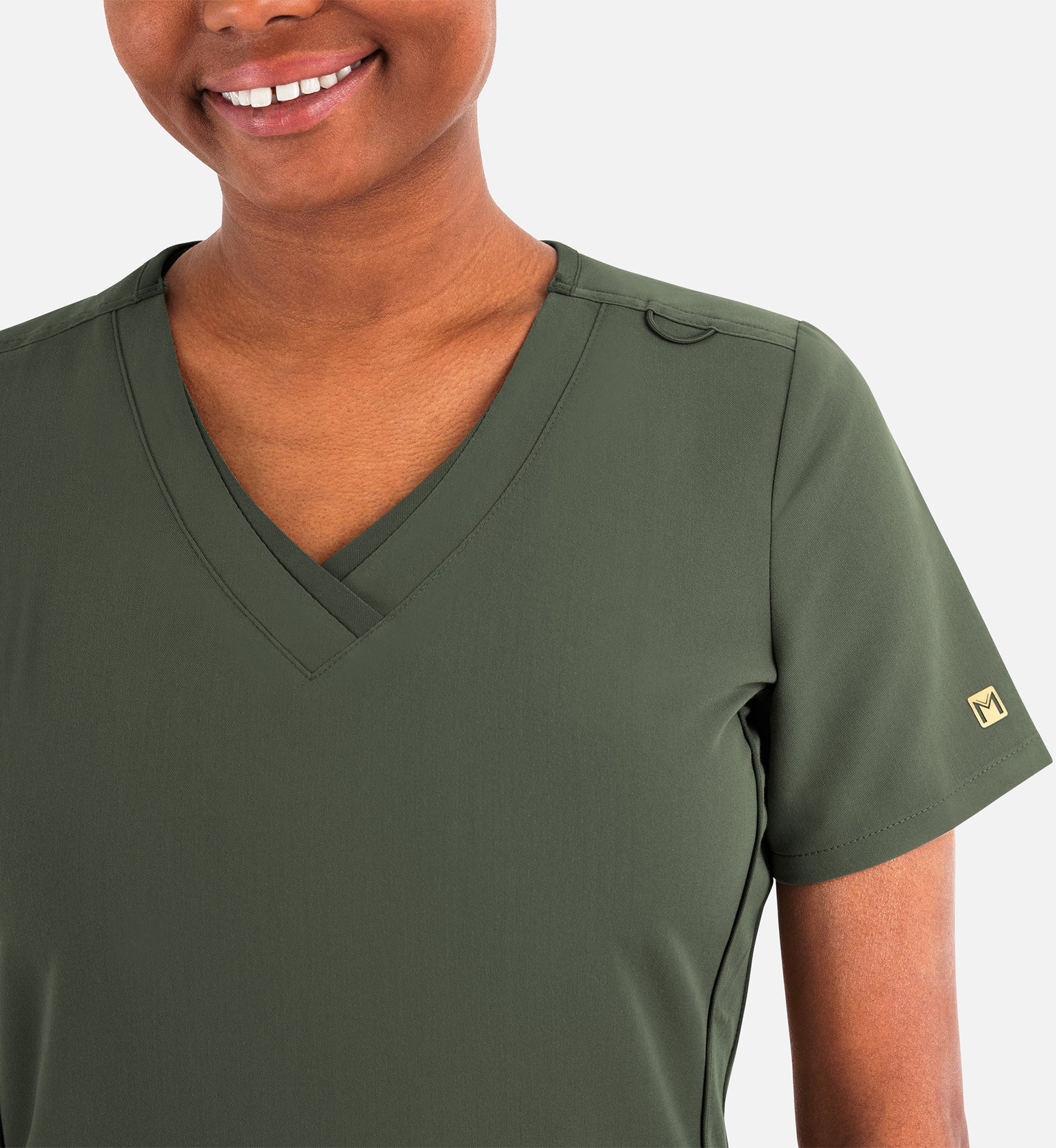 Matrix Pro 3901 Women’s Layered V-Neck Top Olive