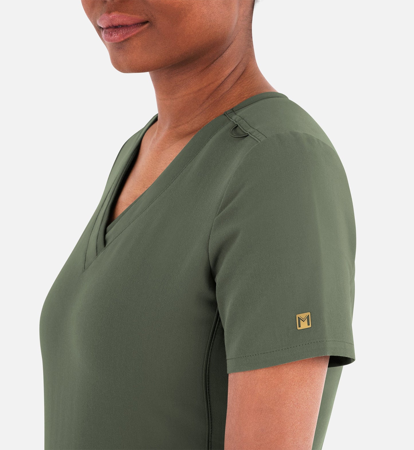 Matrix Pro 3901 Women's Layered V-Neck Top Olive