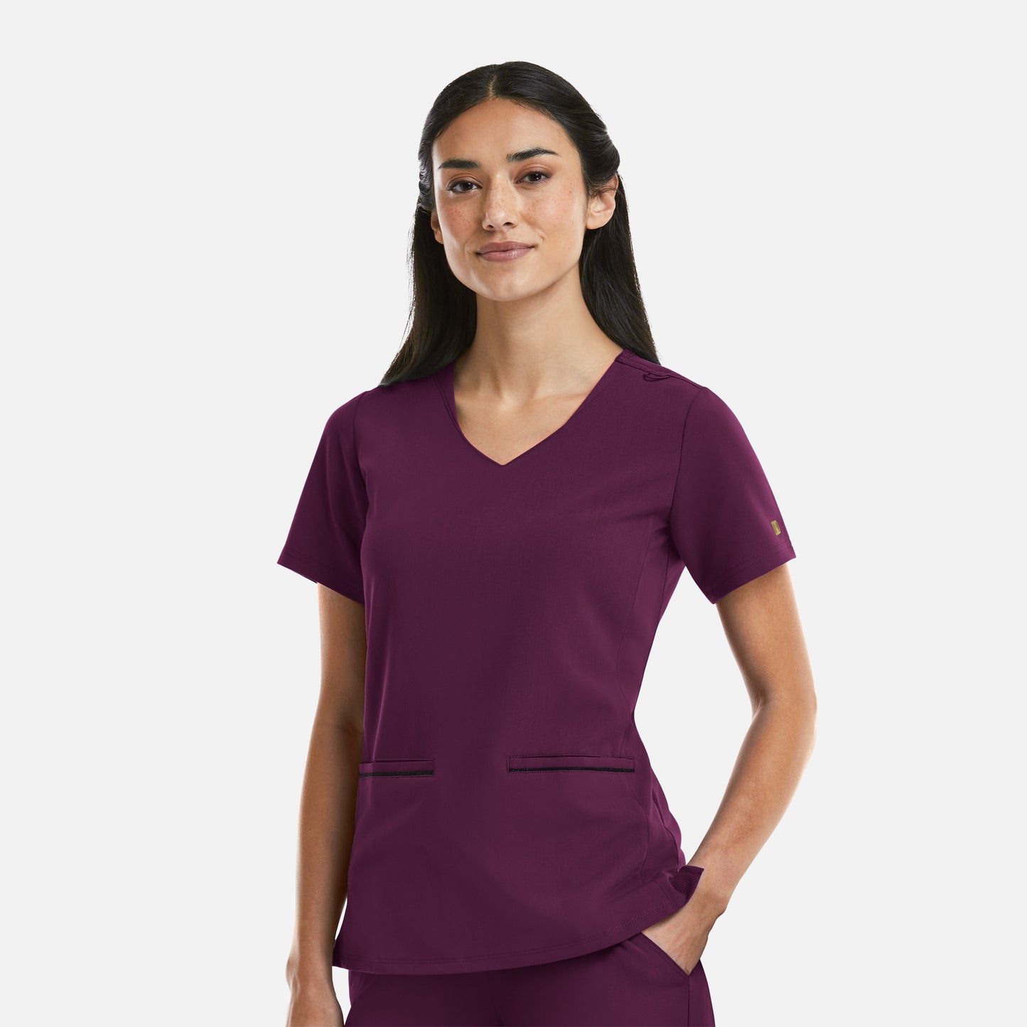 Matrix Pro 3902 Curved V-Neck Scrub Top with Metallic Detail