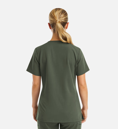 Matrix Pro 3903 Women’s Curved V-Neck Top Olive