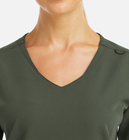 Matrix Pro 3903 Women’s Curved V-Neck Top Olive