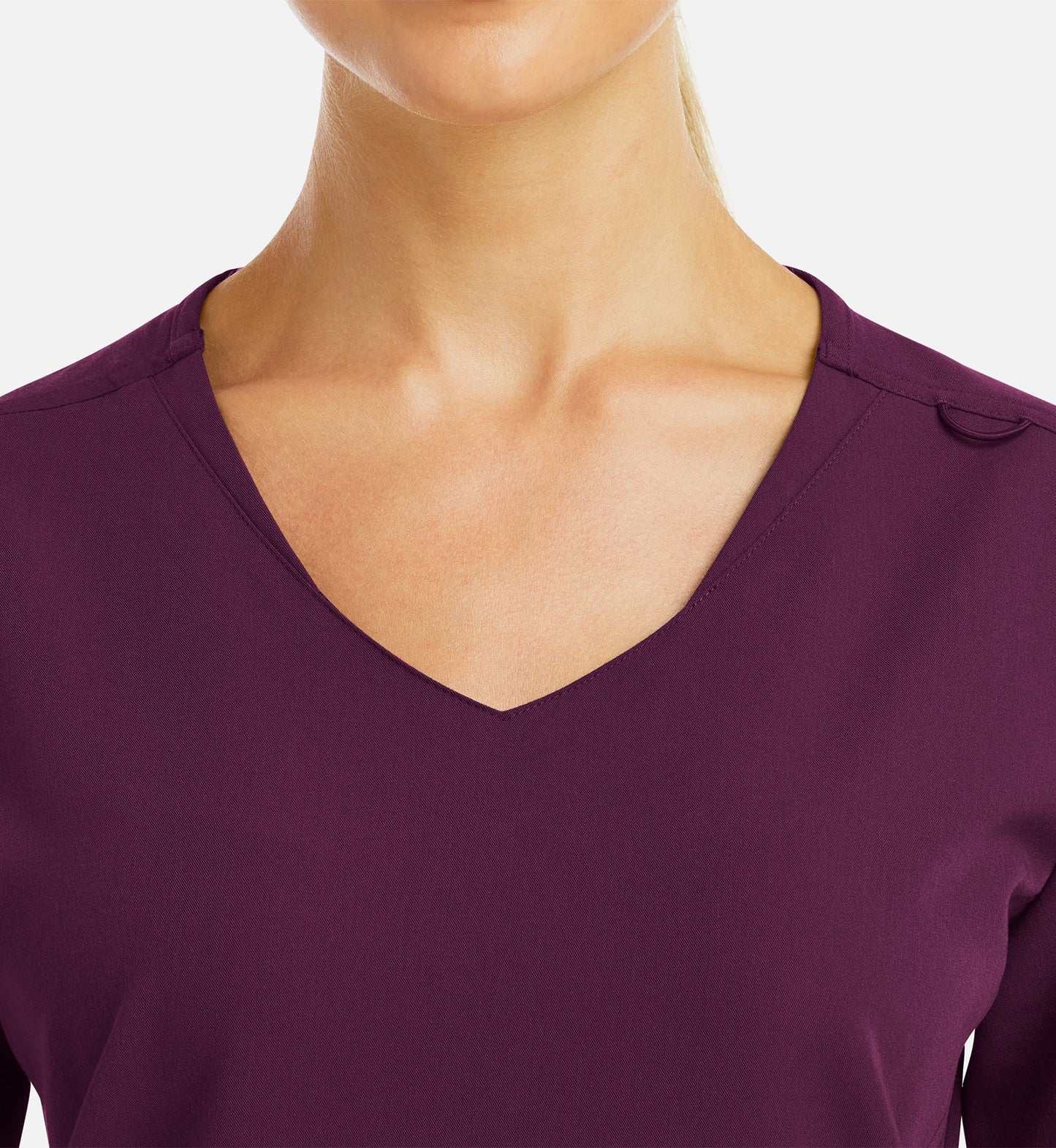Matrix Pro 3903 Women's Curved V-Neck Top Wine
