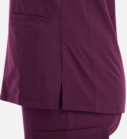 Matrix Pro 3903 Women's Curved V-Neck Top Wine
