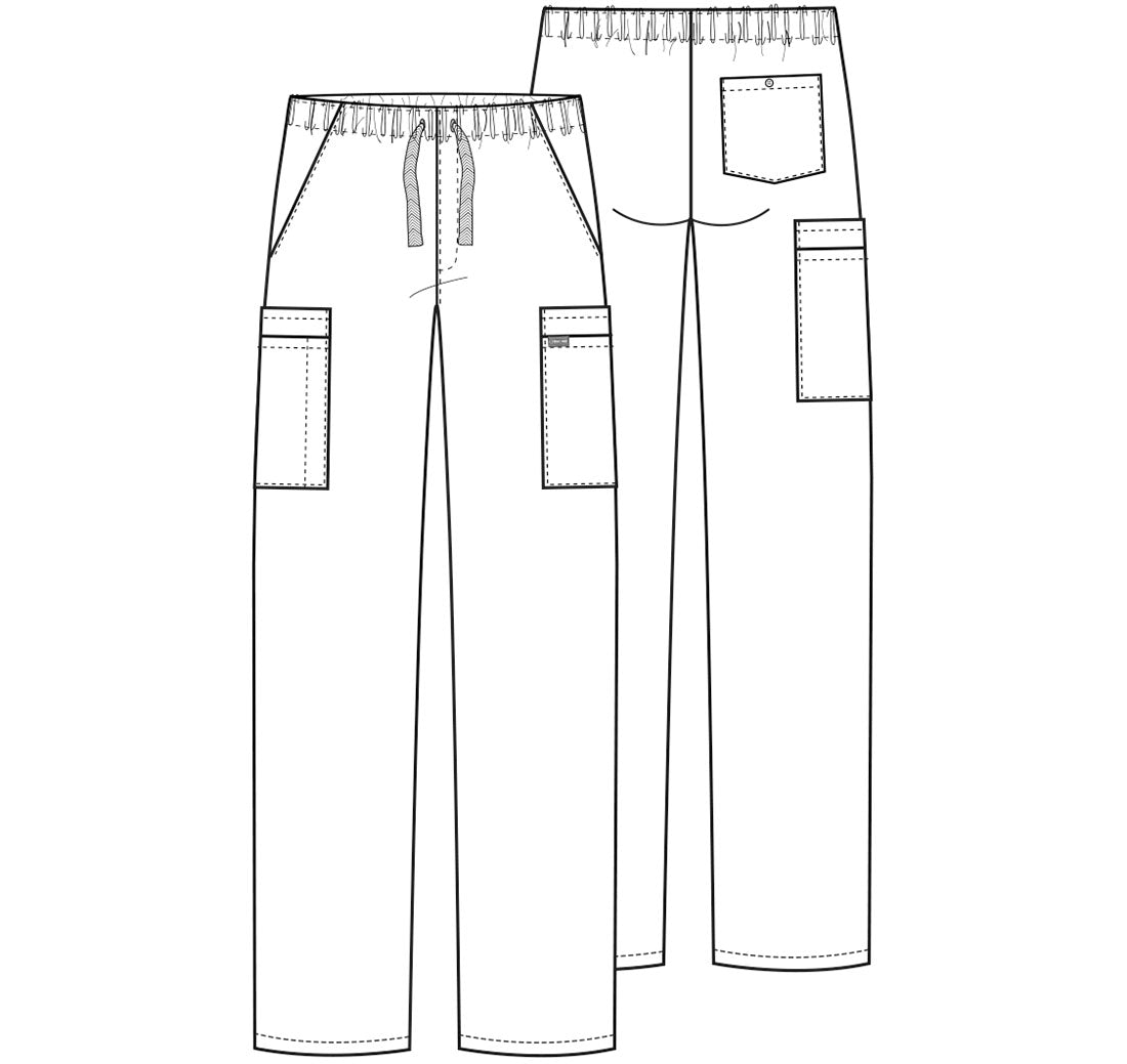 Workwear Originals 4000 Men's Fly Front Cargo Scrub Pants Galaxy Blue