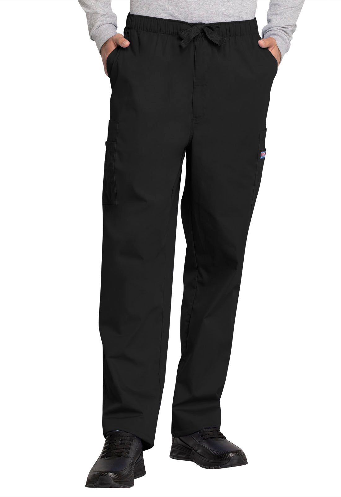 Originals 4000 Men's Fly Front Cargo Pants Black Model Image Front | Cherokee Workwear