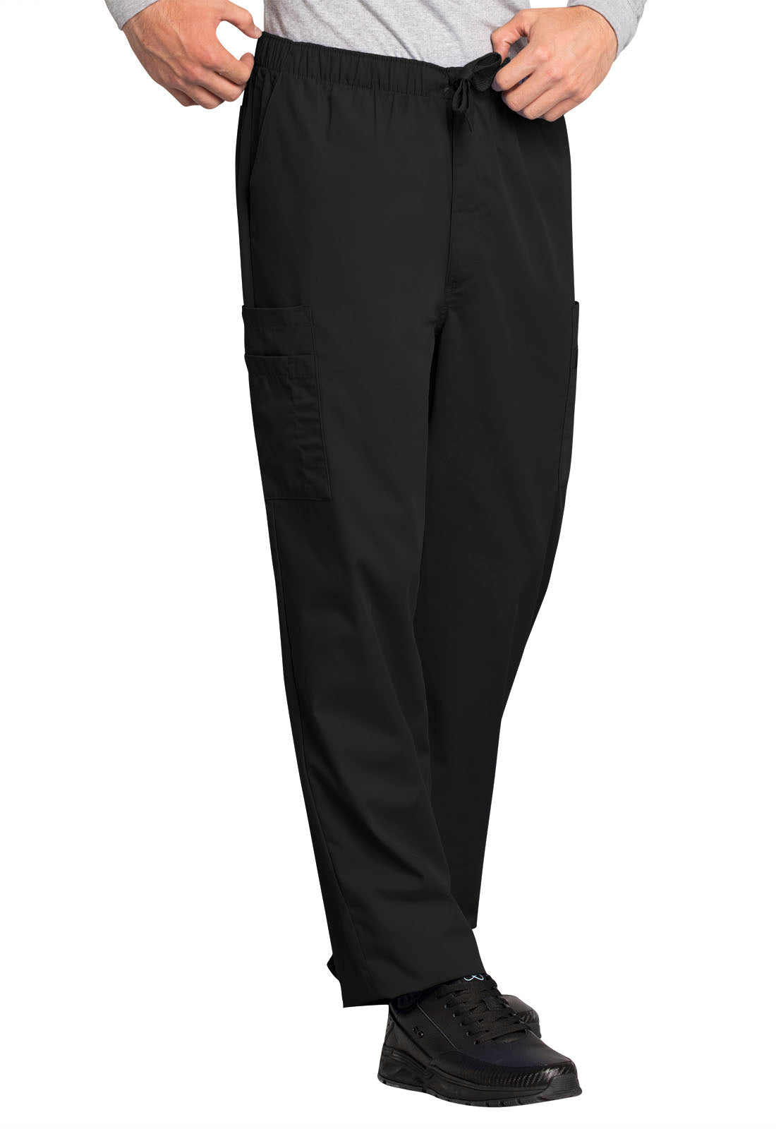 Originals 4000 Men's Fly Front Cargo Pants Black Model Image Left Side | Cherokee Workwear