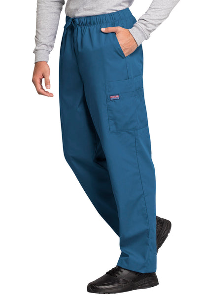 Originals 4000 Men's Fly Front Cargo Pants Caribbean Blue Model Image Right Side | Cherokee Workwear