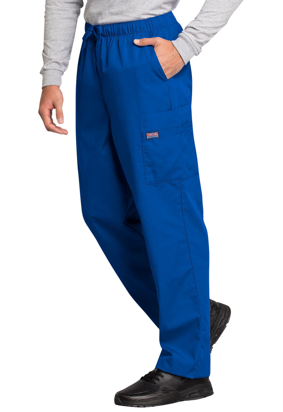 Originals 4000 Men's Fly Front Cargo Pants Royal Model Image Right Side | Cherokee Workwear