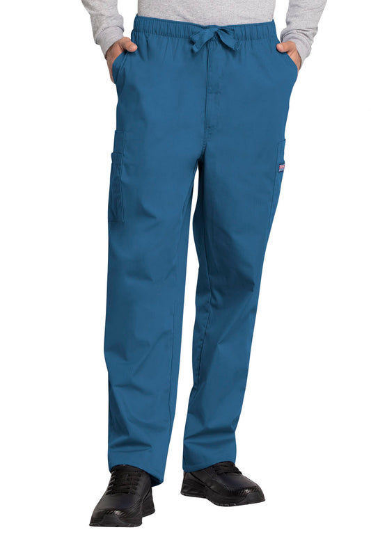 Workwear Originals 4000 Men's Fly Front Cargo Scrub Pants Caribbean Blue