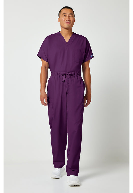Workwear Originals 4000 Men's Fly Front Cargo Scrub Pants Eggplant