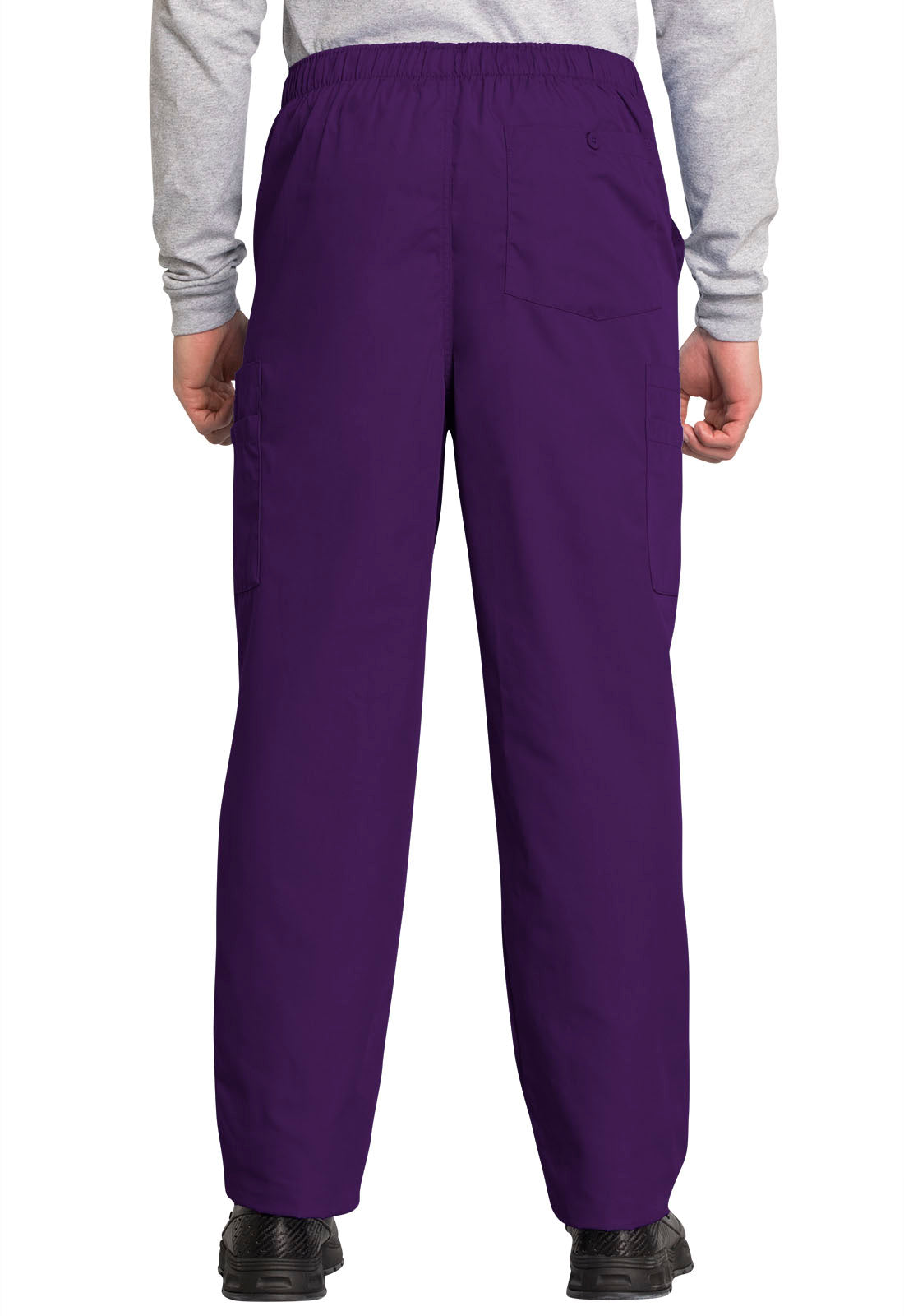 Originals 4000 Men's Fly Front Cargo Pants Eggplant Model Image Back | Cherokee Workwear