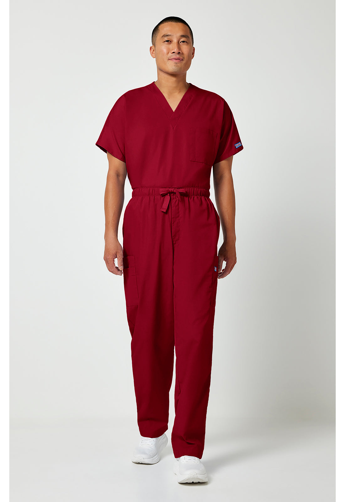 Workwear Originals 4000 Men's Fly Front Cargo Scrub Pants Red
