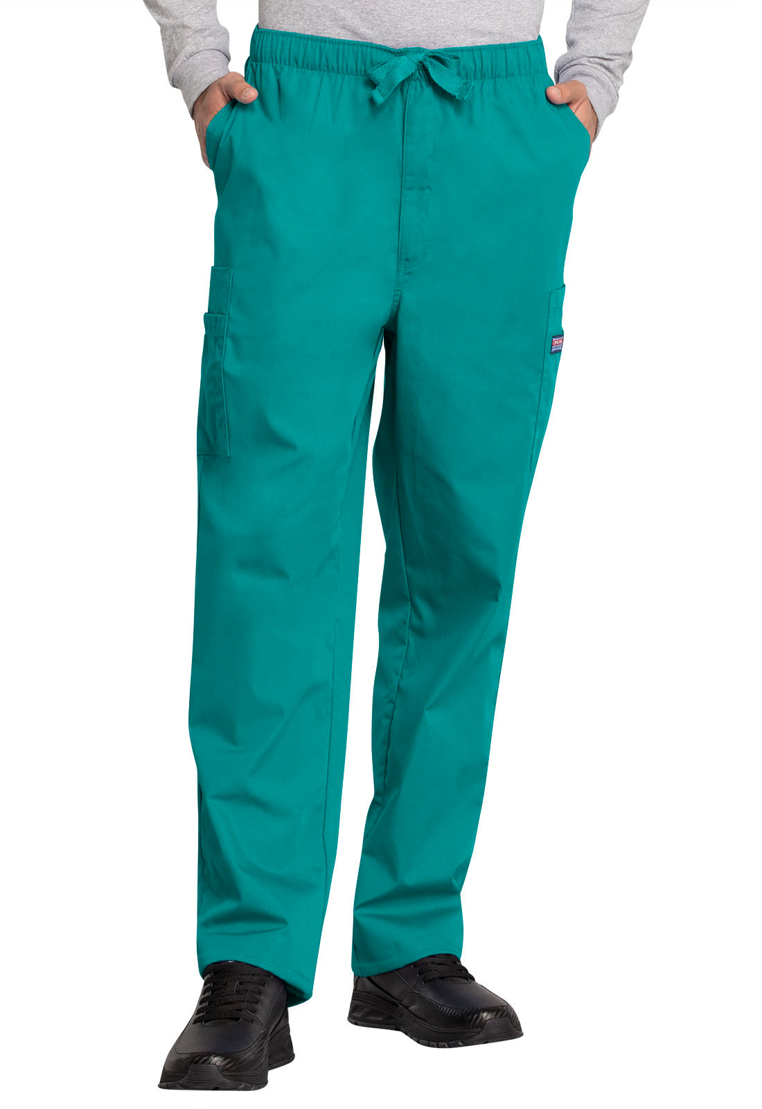 Originals 4000 Men's Fly Front Cargo Pants Teal Blue Model Image Front | Cherokee Workwear