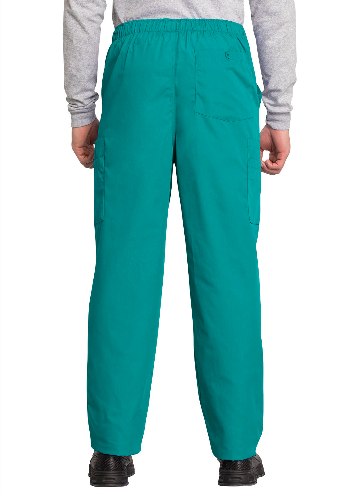 Originals 4000 Men's Fly Front Cargo Pants Teal Blue Model Image Back | Cherokee Workwear