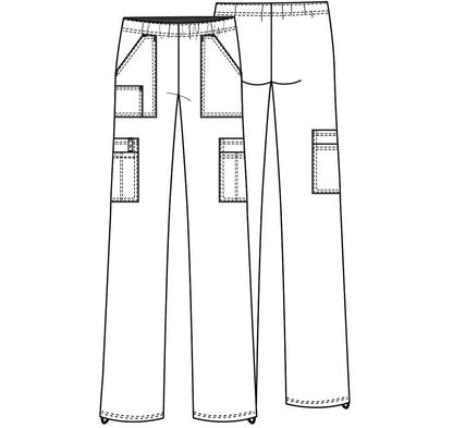 Workwear Core Stretch 4005 Women's Mid Rise Pull-On Cargo Scrub Pants Ciel