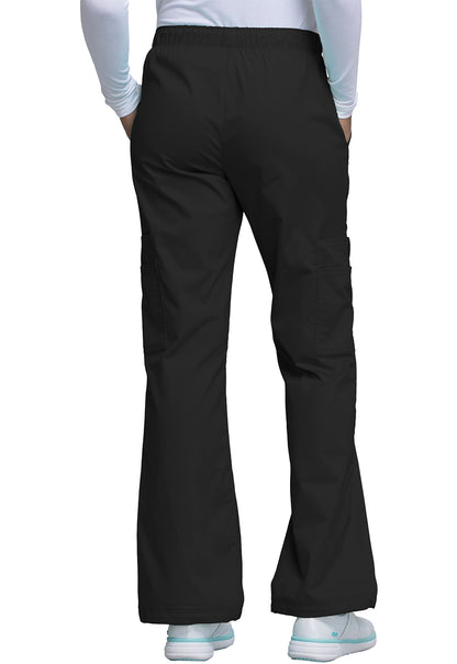 Core Stretch 4005 Mid Rise Pull-On Cargo Pants Black Model Image Back | Cherokee Workwear