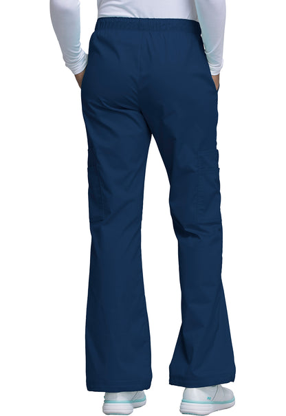 Core Stretch 4005 Mid Rise Pull-On Cargo Pants Navy Model Image Back | Cherokee Workwear