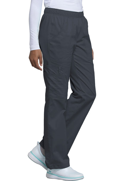 Core Stretch 4005 Mid Rise Pull-On Cargo Pants Pewter Model Image Left Side | Cherokee Workwear