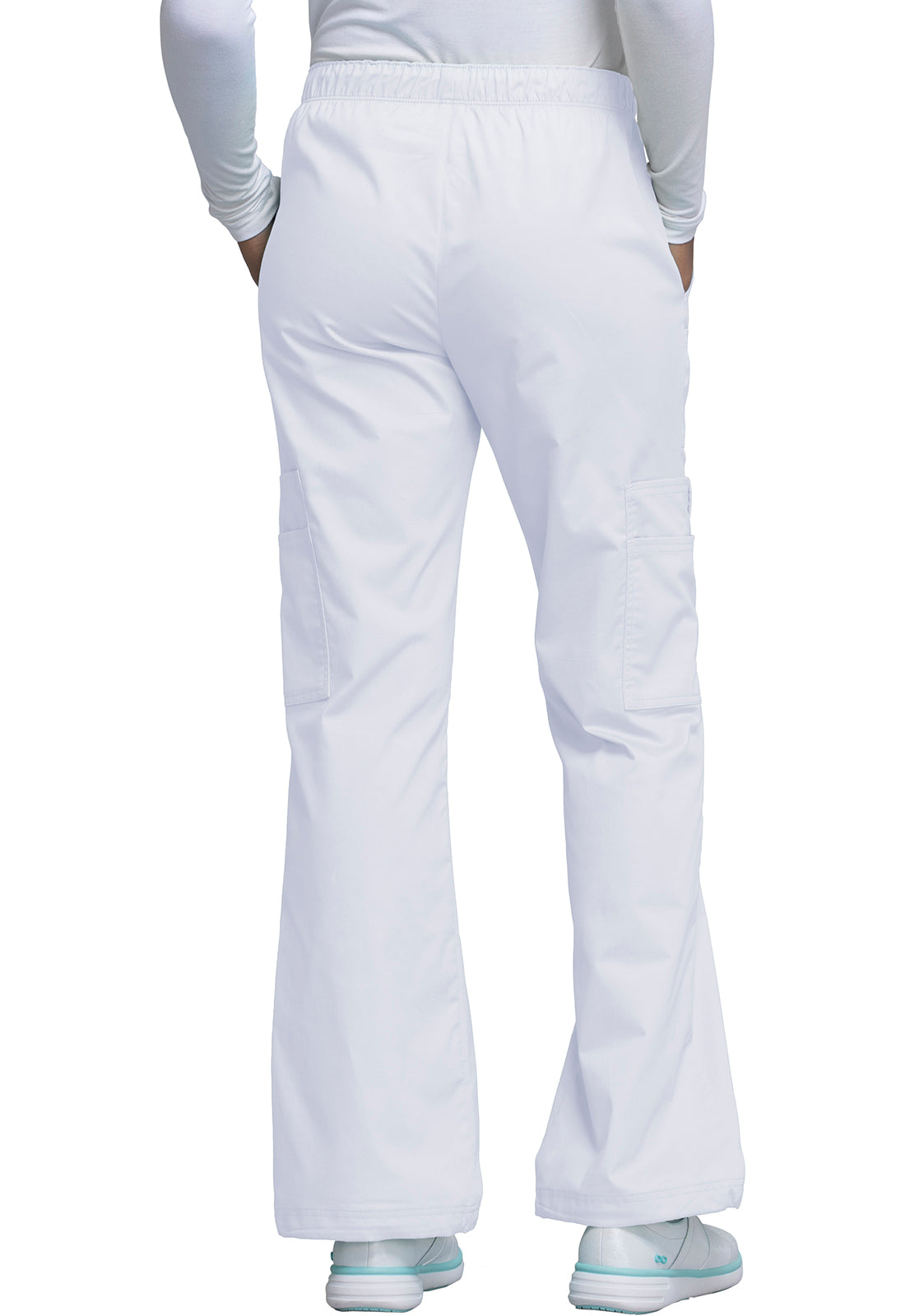 Core Stretch 4005 Mid Rise Pull-On Cargo Pants White Model Image Back | Cherokee Workwear