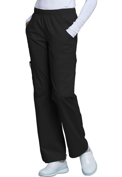 Core Stretch 4005 Mid Rise Pull-On Cargo Pants Black