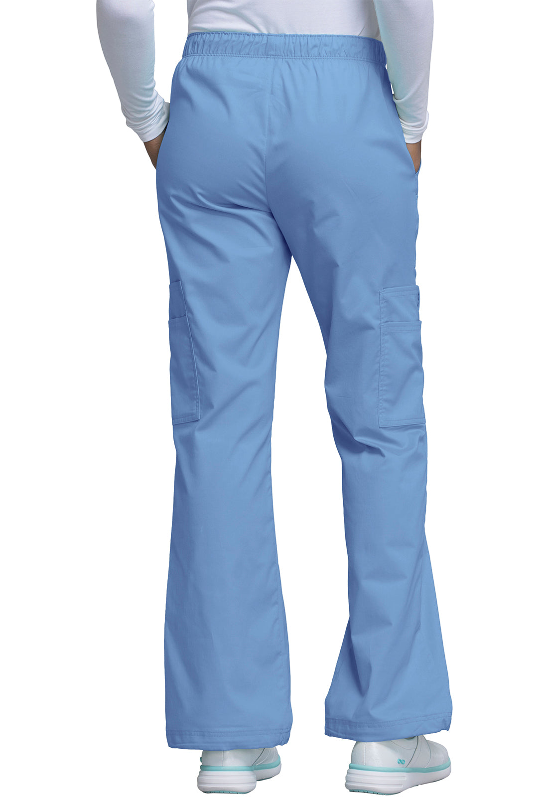 Workwear Core Stretch 4005 Women's Mid Rise Pull-On Cargo Scrub Pants Ciel