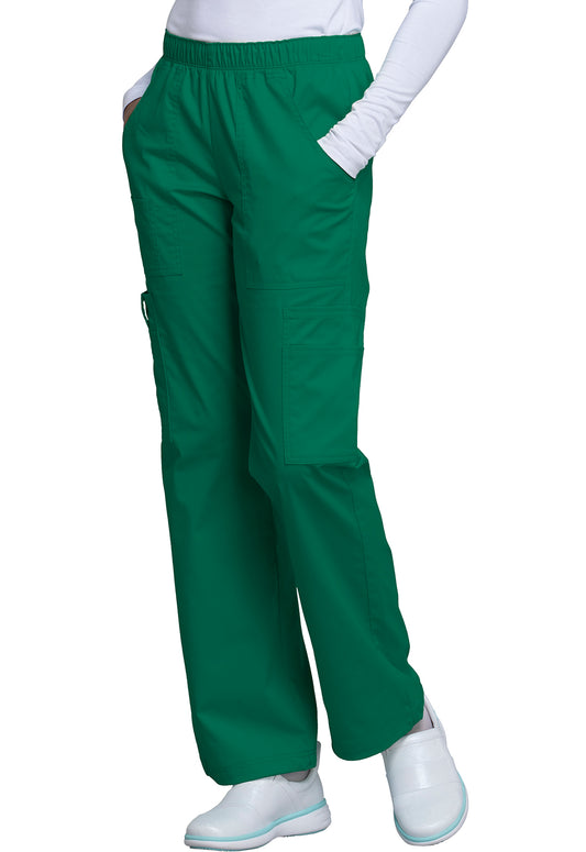 Workwear Core Stretch 4005 Women's Mid Rise Pull-On Cargo Scrub Pants Hunter Green