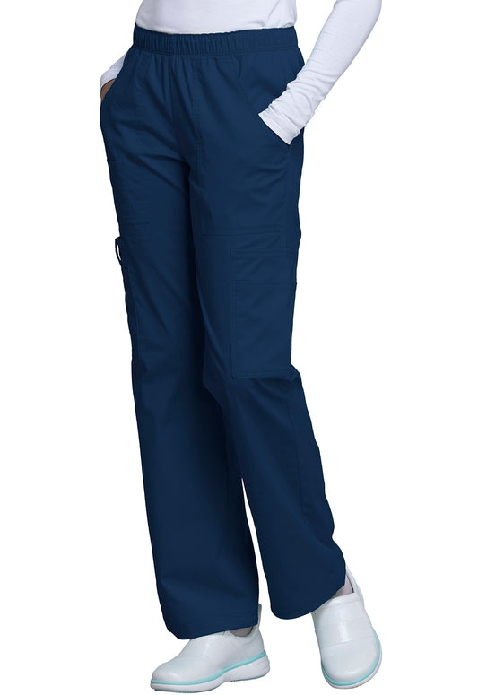 Workwear Core Stretch 4005 Women's Mid Rise Pull-On Cargo Scrub Pants Navy