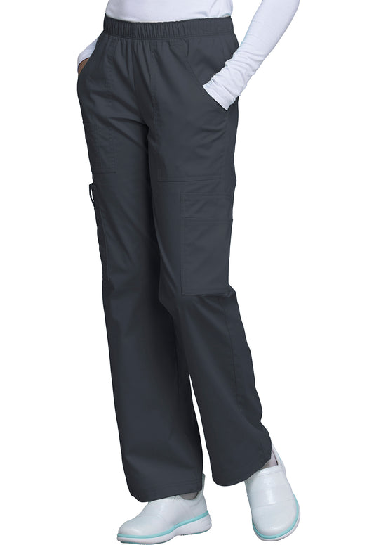 Workwear Core Stretch 4005 Women's Mid Rise Pull-On Cargo Scrub Pants Pewter