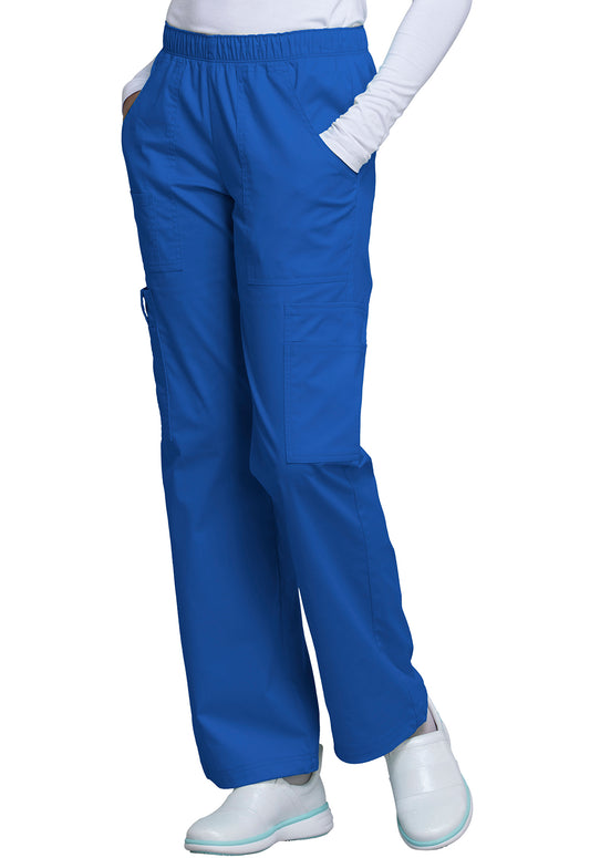 Workwear Core Stretch 4005 Women's Mid Rise Pull-On Cargo Scrub Pants Royal