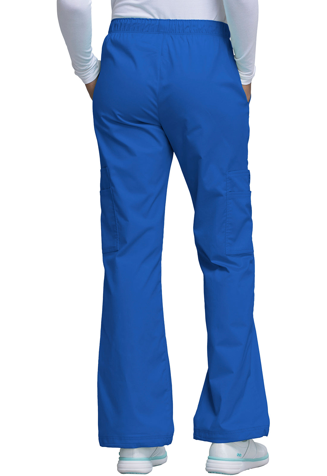 Workwear Core Stretch 4005 Women's Mid Rise Pull-On Cargo Scrub Pants Royal
