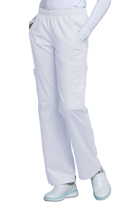 Workwear Core Stretch 4005 Women's Mid Rise Pull-On Cargo Scrub Pants White