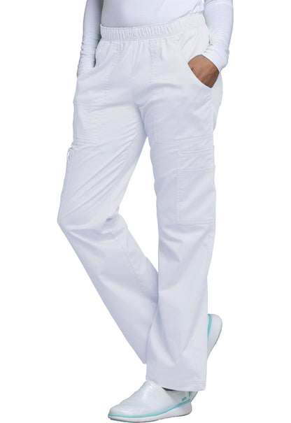Workwear Core Stretch 4005 Women's Mid Rise Pull-On Cargo Scrub Pants White