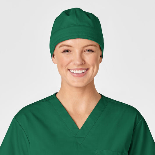 WonderWORK 400 Unisex Tie Back Scrub Cap Hunter Model Image Front | Wink