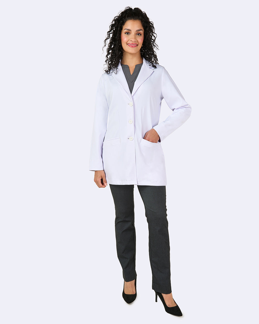 Zavate Lola Lab Coat Style 4013 in color White Image 3