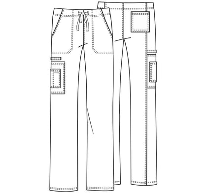Workwear Core Stretch 4043 Unisex Unisex Drawstring Cargo Scrub Pants Black
