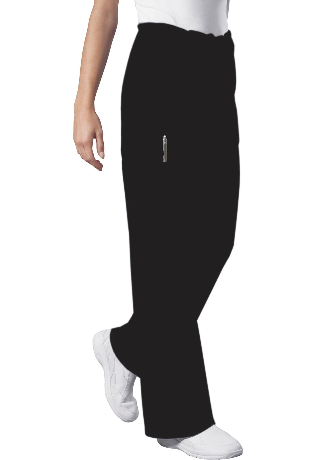 Core Stretch 4043 Unisex Drawstring Cargo Pants Black Model Image Front | Cherokee Workwear