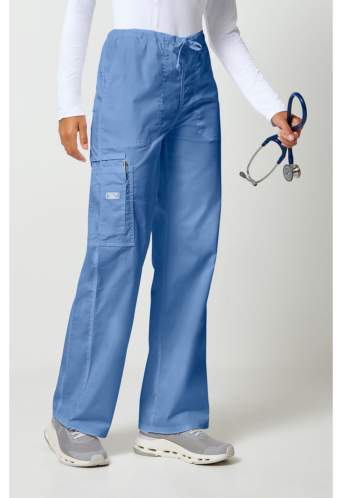 Workwear Core Stretch 4043 Unisex Unisex Drawstring Cargo Scrub Pants Ciel